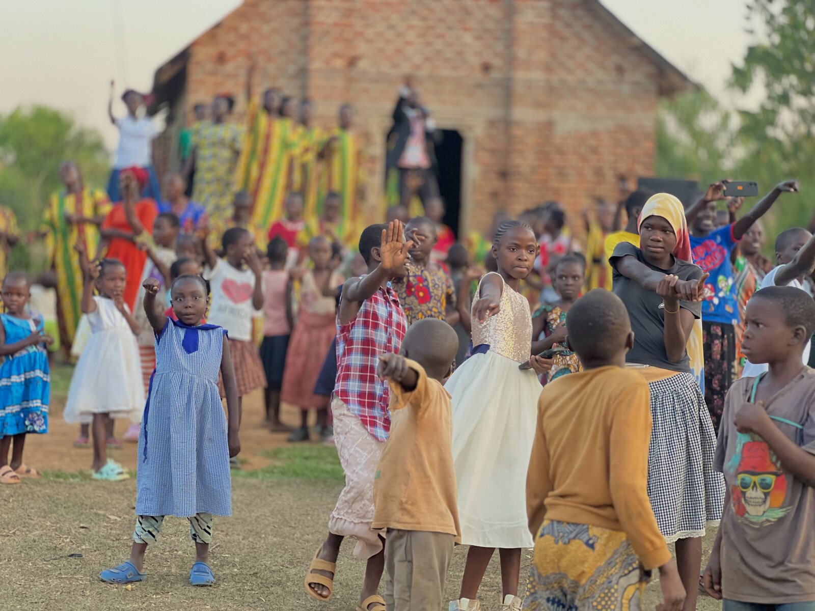 Children dancing before the Lord